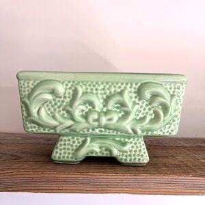 Green American Bisque Pottery Planter